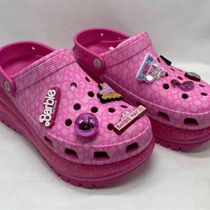 BNWT Crocs x Barbie The Movie Mega Crush Clog Electric Pink US Size 9 Womens